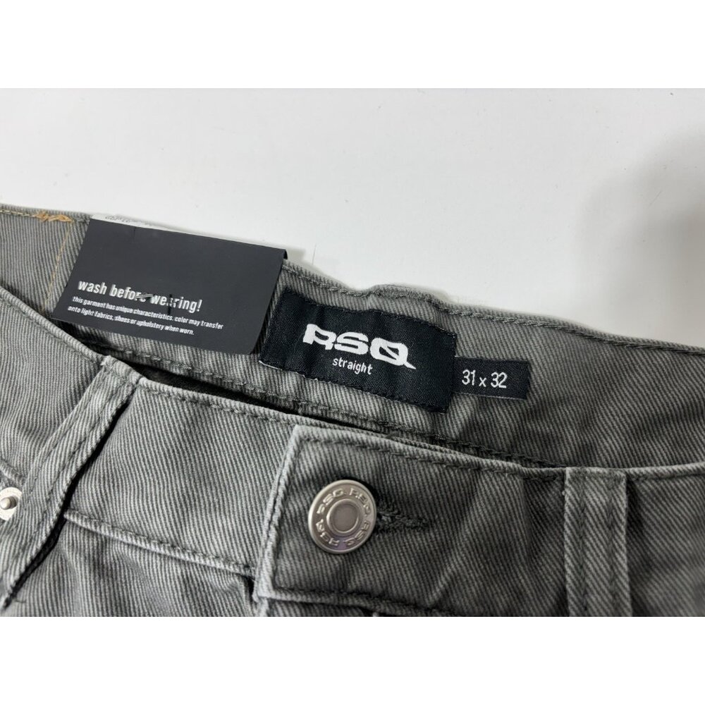 New With Tags - RSQ Jeans 31x32 Gray Straight Regular Fit Pants - Picture 4 of 7